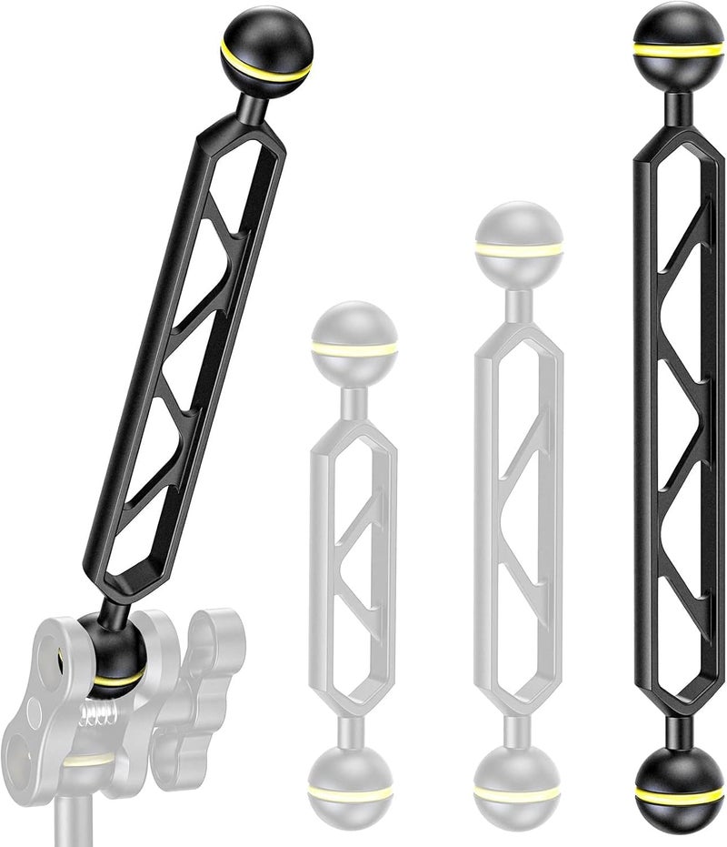 Seafrogs Double Ball Arm Essential Underwater Photography Gear Lighting System Aluminum Alloy Diving Equipment Accessory Lightweight Arms (8.0" Double Ball Arm, 2pcs) - Image 3